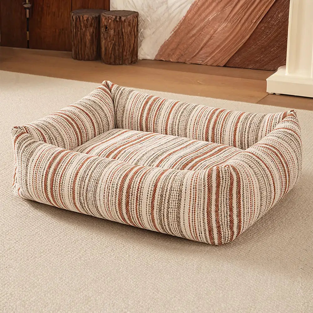 Scratch-Resistant Breathable Neck Support Square Bolster Pet Bed Dog Bed