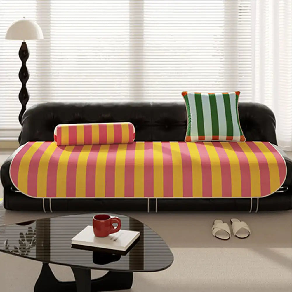 Stylish Striped Ice Silk Breathable Non-Slip Sofa Cover