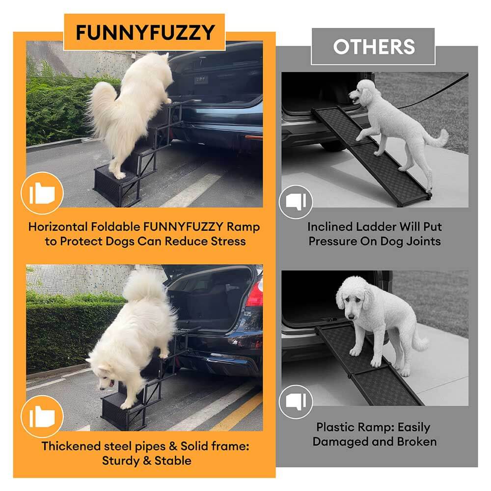 Travel Portable Foldable 4-Steps Non-Slip Dog Car Stair