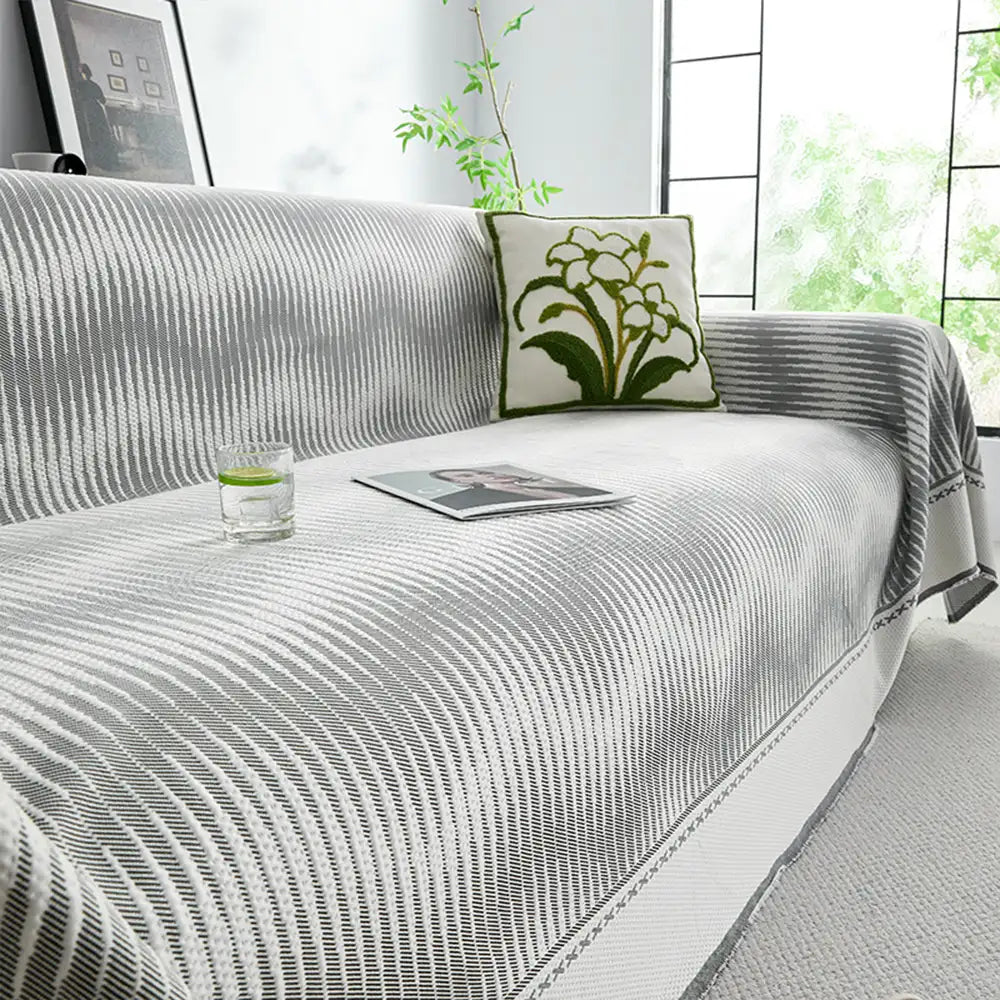 Modern Geometric Cooling Ice Silk Breathable Sofa Throw Blanket Sofa Cover