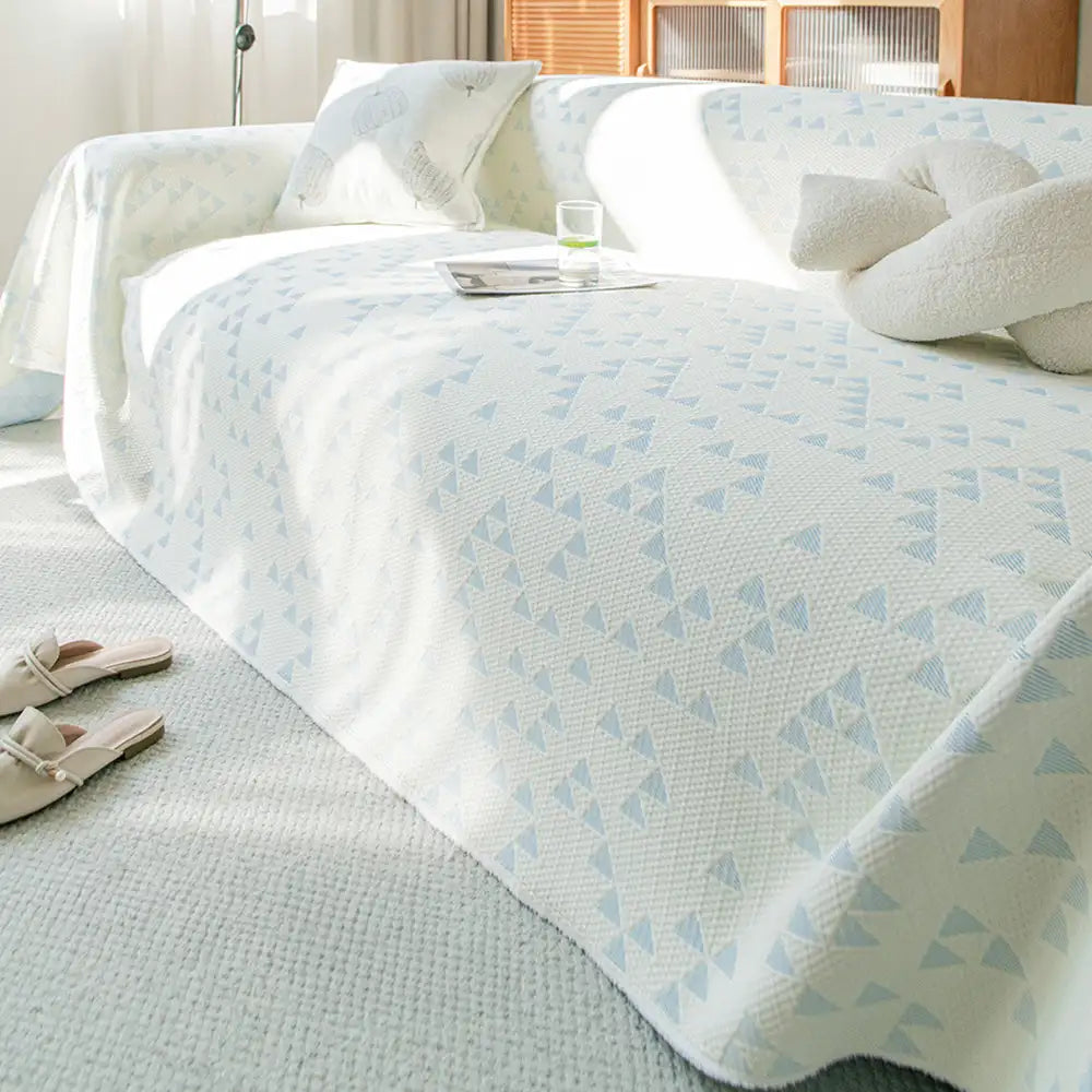 Triangle Star Cooling Ice Silk Breathable Comfort Sofa Throw Blanket Sofa Cover