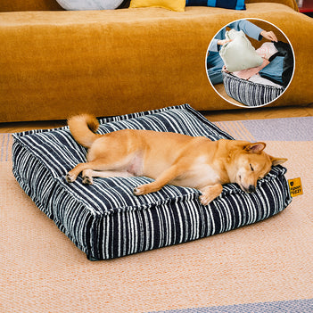 Sustainable Storage Pouf Ottoman & Boucle Dog Bed - Funnyfuzzy SnugNest