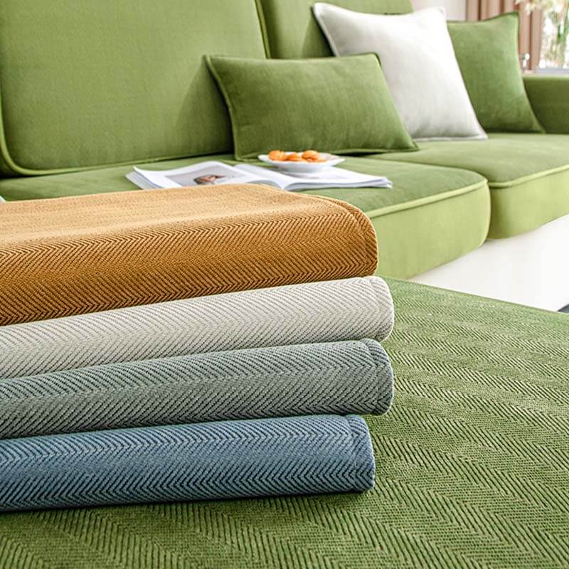 Universal Stretch Chenille Furniture Protection Herringbone Sofa Cover