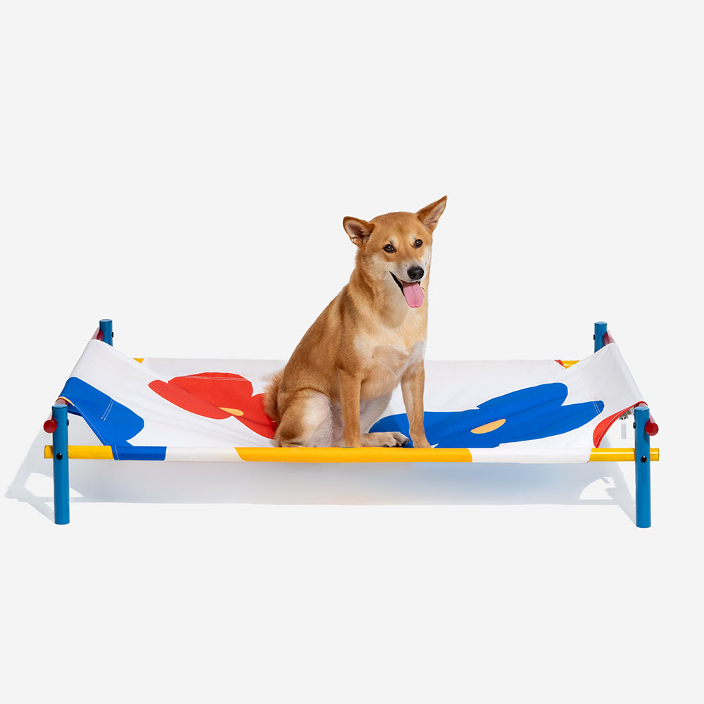 Vibrant Summer Print Style Aluminium Elevated Dog Bed - Summer Paradise