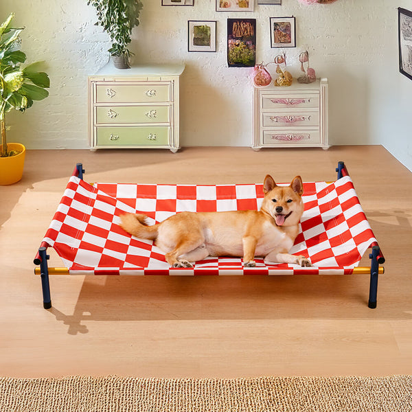Vibrant Summer Print Style Aluminium Elevated Dog Bed - Summer Paradise
