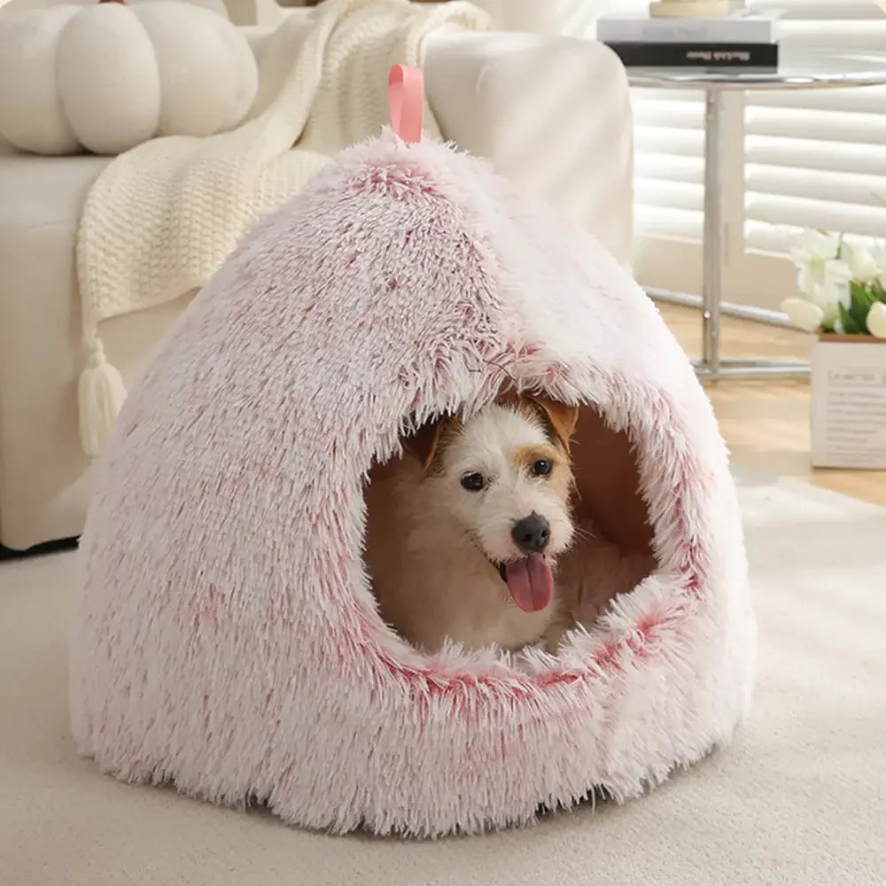 Warm Plush Cosy Hideaway Cat Cave Dog Bed