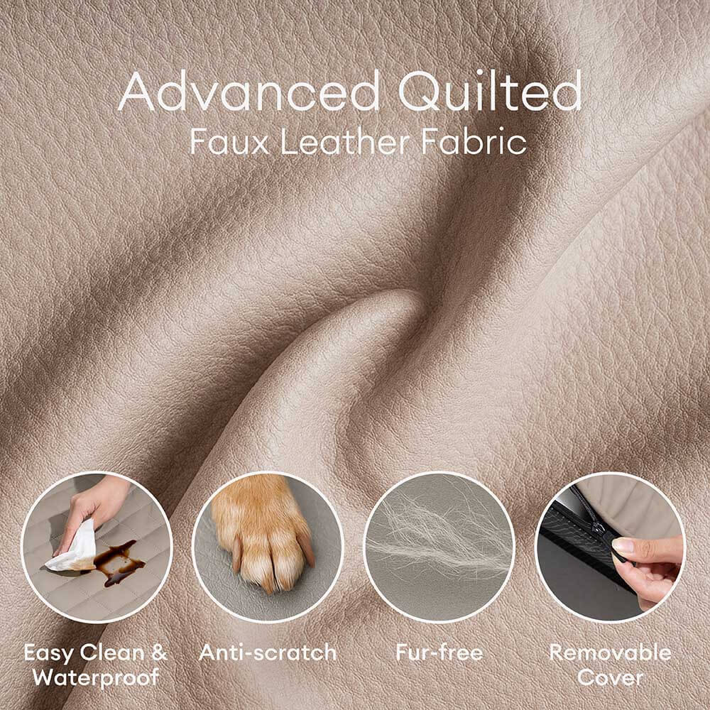 Luxe Water-repellent Faux Leather Removable Spiral Pet Stairs - Pet-Friendly Bedroom