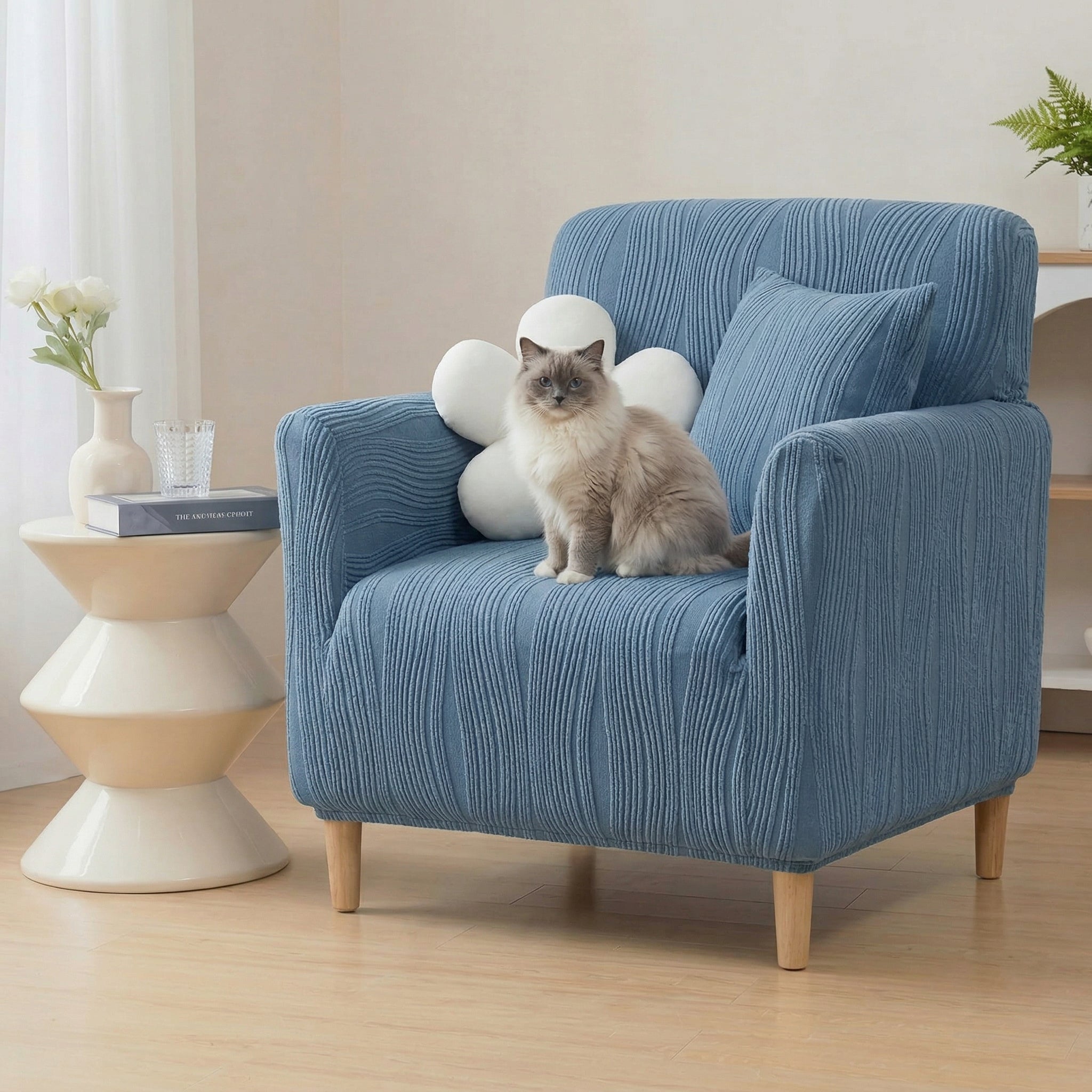 Jacquard Stretch Full-Coverage Armchair Covers Settee Covers Anti-scratch Sofa Cover