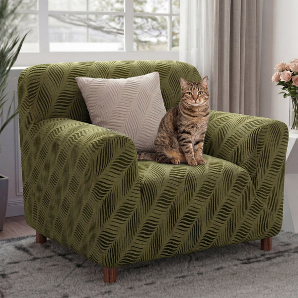 Jacquard Anti-Scratch Armchair Cover Settee Cover Stretch Sofa Cover