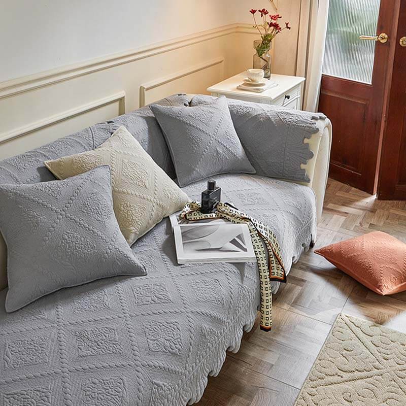 Fashion Leaf Trim Cotton Washable Sofa Cover