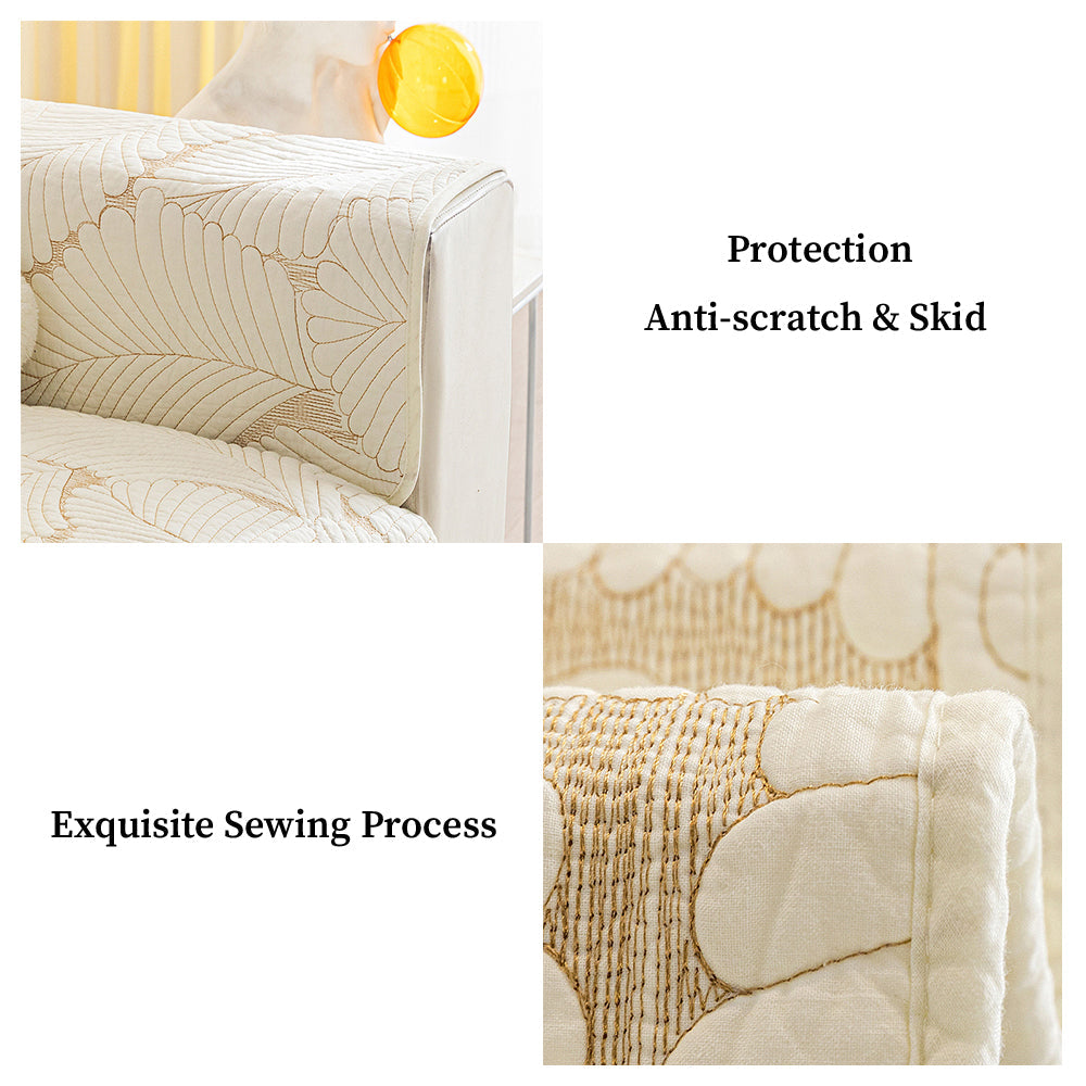 Leaf Pattern Furniture Anti-scratch & Skid Protection Sofa Cover