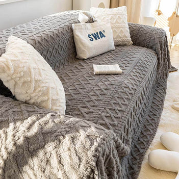 Solid Colour Fleece Blanket Furniture Protector Sofa Cover Sofa Throws