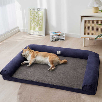 Faux Fleece & Suede Full Support Orthopaedic Dog Bed