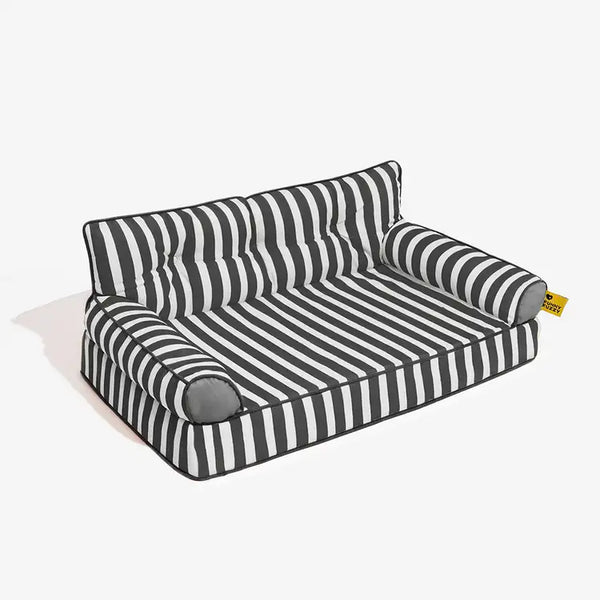 Trendy Striped Water-repellent Foldable Dog Sofa Bed - Sunny Siesta