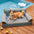 Stripe Waterproof Foldable Large Dog Sofa Bed for Crate